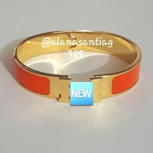 New Orange Enamel Gold Bracelet